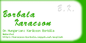 borbala karacson business card