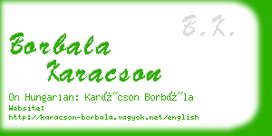 borbala karacson business card